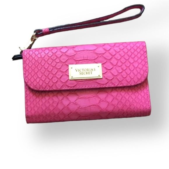 Victoria's Secret Handbags - Victoria's Secret VS Pink Snakeskin Phone case wallet or Tech Wallet Wristlet